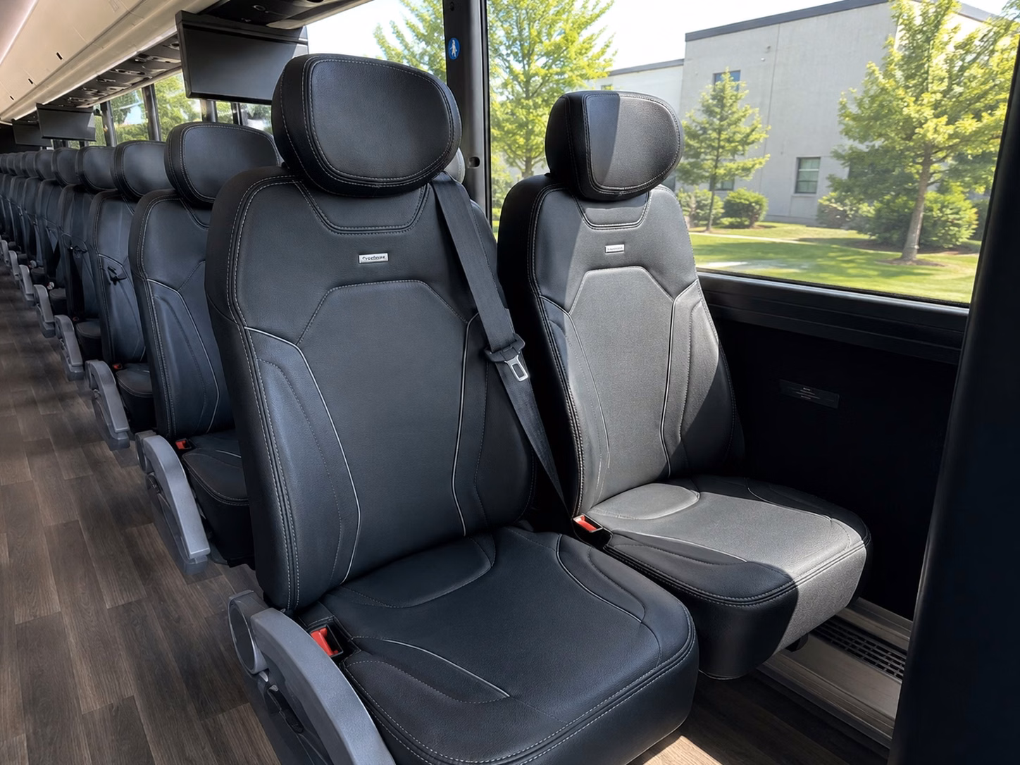 56 passenger charter bus inside